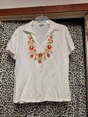 Bogari embroidered peasant blouse